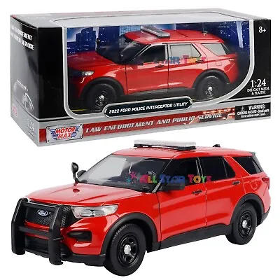 2022 Ford Explorer Police Fire Chief Diecast 1:24 Motormax Unmarked RED 76988 • $18
