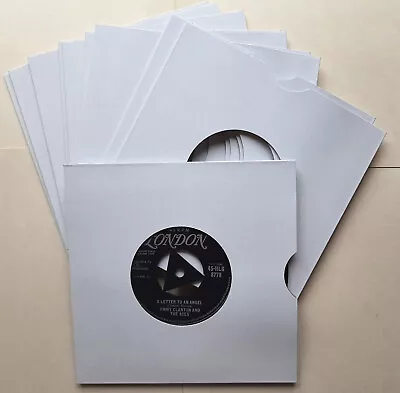 10 X 7  White Card Record Sleeves For 7  Singles & E.P's - Top Quality • £4.95