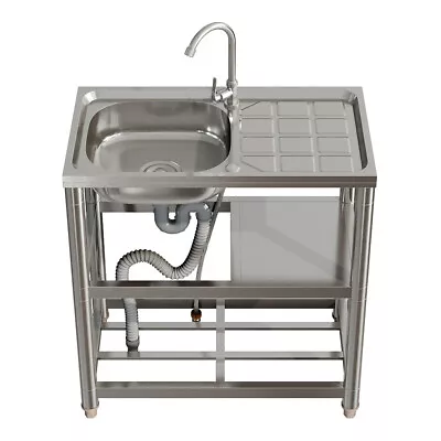 Camping Sink Stainless Steel Large Outdoor Hand Wash Basin Reversible Platform • £105.95