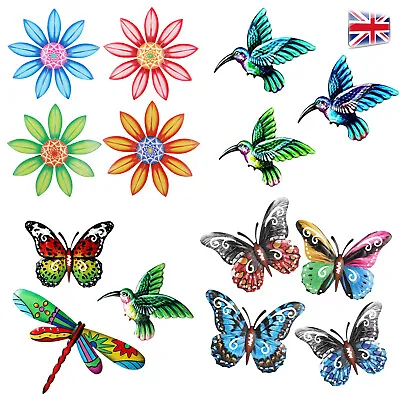 £12.52 • Buy Metal Butterfly Flower Wall Art Outdoor Fence Hanging Ornament Garden Home Decor