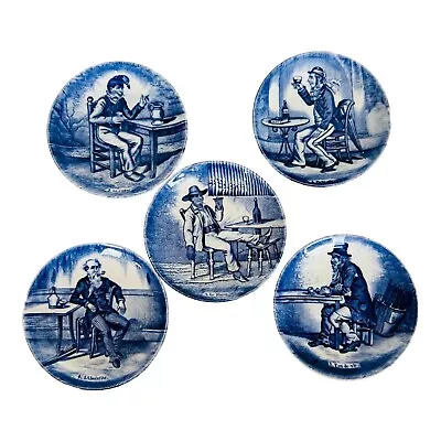 Royal Sphinx Maastricht Holland Delft Blue & White Set Of 5 Small Plates • $20.79