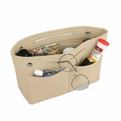 Felt Purse Handbag Organizer Insert Multi Pocket Storage Tote Shaper Liner Bag • $8.45