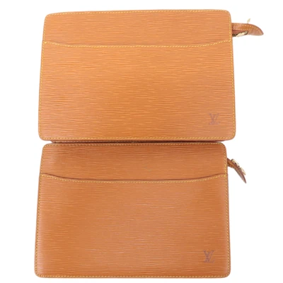 $407 • Buy Authentic Louis Vuitton Epi Set Of 2 Clutch Bag Zipangu Gold M52528 Used F/S