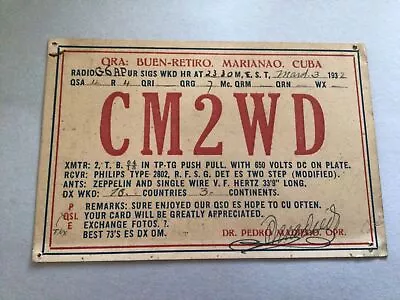 £10 • Buy QSL Radio Card Marianao 1932 Ref 65341