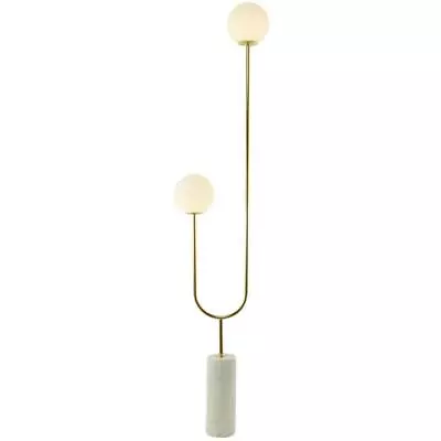 Litton Lane Floor Lamp 73  Orb 2 Light Oversized Contemporary Marble Base Gold • $268.79