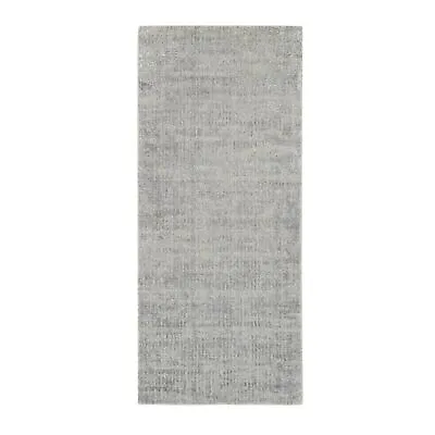 2'6 X6' Hand-Loomed Gray Fine Jacquard Modern Wool And Silk Runner Rug R62849 • $359.10