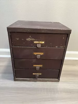 Vintage Mini Tool Box Steelmasters File A Way Chest 4 Drawer Steel Storage Bo • $99.99