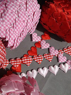  VINTAGE Gingham Ribbon Heart Cotton Trim CRAFT Card Classic Gift Sewing Lace • £1.30