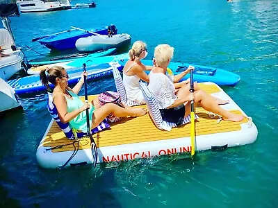 Inflatable Pontoon Great Boat Toy 2.5m X 1.5m X 20cm Incl 600w Electric Pump AU • $649