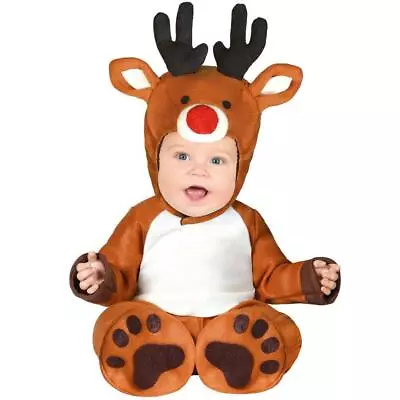 Baby Toddler Reindeer Rudolph Christmas Nativity Fancy Dress Costume • £12.49