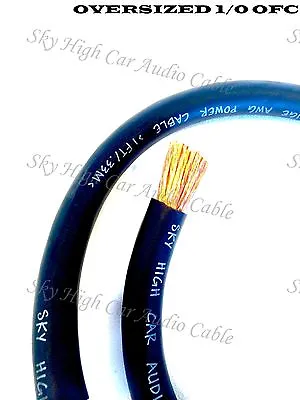 20 Ft OFC 1/0 Gauge Oversized BLACK Power Ground Wire Sky High Car Audio • $114.95