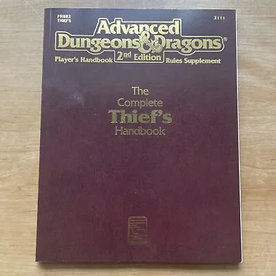 The Complete Thief's Handbook - AD&D 2nd Edition TSR PHBR2 2111 Very Good • $19.99