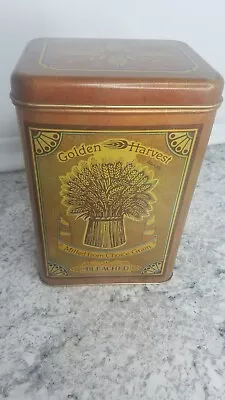 Vintage Tin Canister Golden Harvest Flour Tin Bleached Wheat: Chein 1977 1978 • $13.67