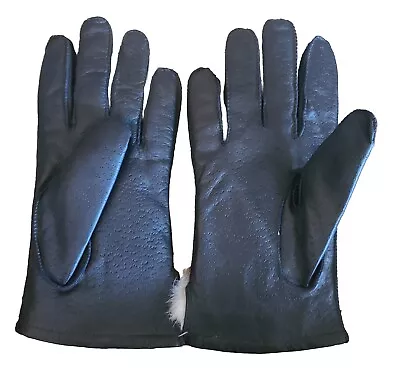 Mens Leather LARGE FUR LINED GLOVES Age Unknown. Never Worn. • $15