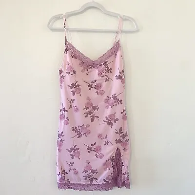 Motel Rocks Coti Lace Trim Floral Bodycon Mini Dress In Dusky Rose Size Medium • $29