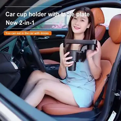 $22.10 • Buy Car Cup Holder W/Attachable Tray 360° Swivel Food Eating TrayTable Expander