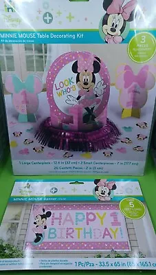 Table Decor KitPhoto Garland & Banner Minnie Mouse Party 1st Birthday • $14.99