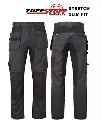 £24.95 • Buy Tuff Stuff Work Trouser Motion Slim Fit Stretch Mens Knee Pad Pocket Holster 725