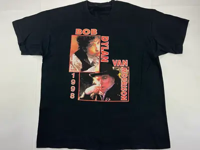 Vintage Bob Dylan Van Morrison 1998 World Tour Concert Shirt  VN1805 • $22.79