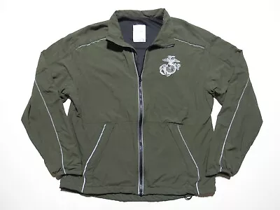 USMC Marine Corps PT Running Training Jacket Mens Size M Medium Regular Green 3M • $23.95
