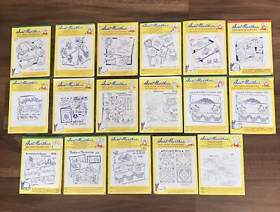 Vintage Aunt Marthas Embroidery Craft Patterns Hot Iron Transfers Lot Of 17 • $19.99