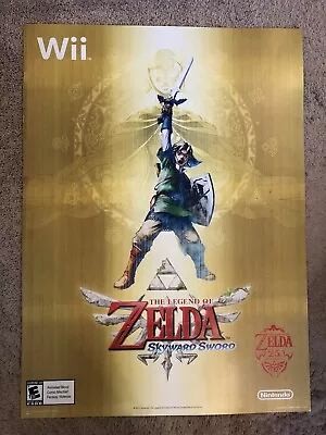 Rare LEGEND OF ZELDA POSTER SKYWARD SWORD 25th Anniversary.2011 Retailer Version • $59.99