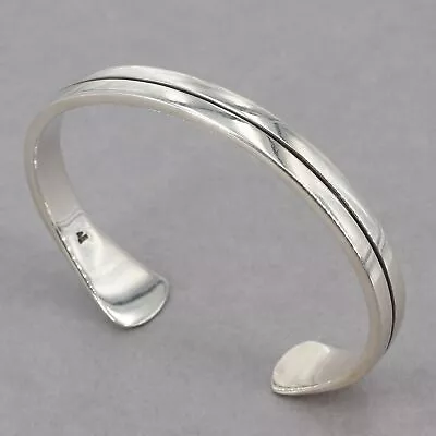 $59.99 • Buy Vintage Silpada Solid Sterling Oxidized Center Line Unisex Cuff Bracelet B0435