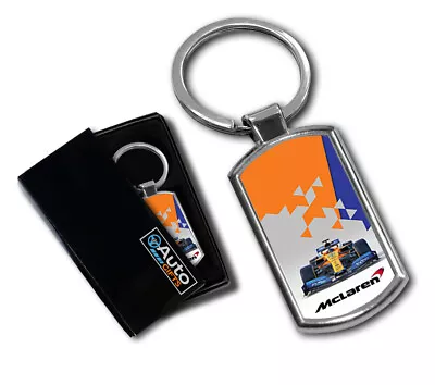 Mclaren Team Car Keyring Key Chain Ring Fob Chrome Metal New • £6.99