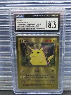 2021 Pokemon Celebrations UPC Pikachu Gold Metal #58/102 CGC 8.5 • $31