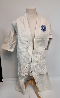 Martial Arts Clothing Set Of 2 White Jackets Trousers And Belt Size 4 H10 O82 • £5.95