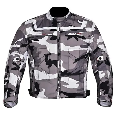 Men's Motorcycle Waterproof Cordura Textile Jacket Motorbike CE Armours Camo • $49.79