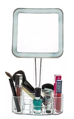 Magnifying LED Lighted Makeup Mirror Cosmetic Organizer Base 7X Magnification • $24.13