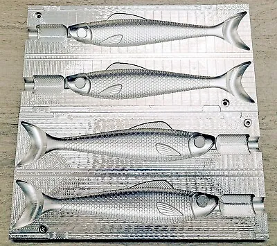 Aluminum Fishing Soft Bait Mold - 8  X 2 Cavs Swim Bait Mold • $229