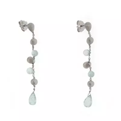 Marco Bicego Paradise Colored Stone 18k White Gold Strand Dangle Earrings • $1507.40