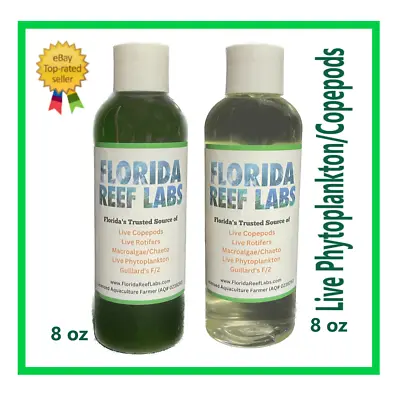 LIVE Copepods 8oz / Live Phytoplankton 8oz - Florida Reef Labs™ - FAST SHIPPING • $21.95