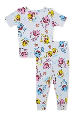 Pinkfong Baby Shark Baby Boy 2 Piece Blue Short Sleeve Pajama Set Sz 18 Mo NEW • $6.99