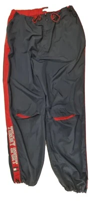 $59 • Buy Tommy Hilfiger Men's Track Pants SPORT Spell Out Leg Blue Knee Mesh Size 2XL