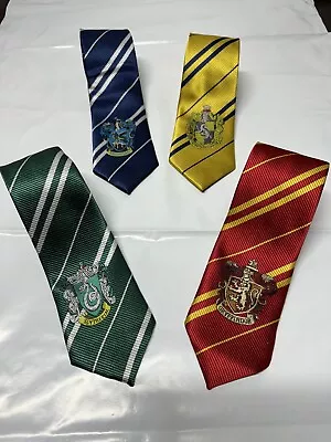 Set Of 4 Harry Potter Necktie Tie Gryffindor Slytherin Hufflepuff Ravenclaw • $24