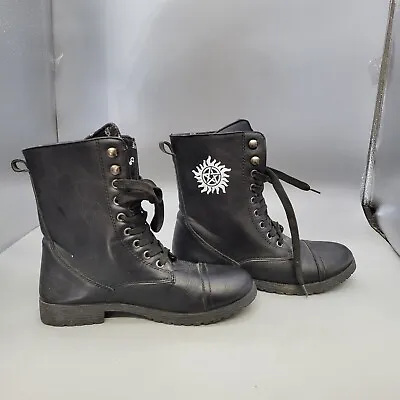 Supernatural Anti-Possession Hot Topic Combat Boots Size 8 Used • $13