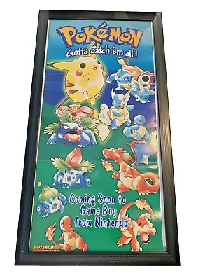 Pokemon Framed Red/Blue/Yellow Game Boy Nintendo Power Poster VTG 1999 22x11 • $249.99