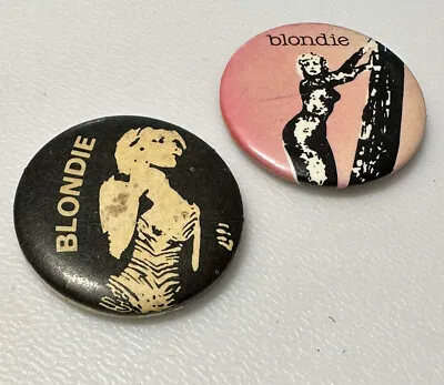 Vintage Lot Of 2 Blondie Rock N Roll Music New Wave Band Pin Pinback Button • $17.99