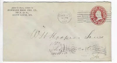 1907-postal History Cover-hofmann Bros. Pro. Co.-saint Louis Missouri • $1.25