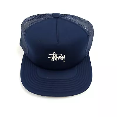 £35 • Buy Stüssy Puff Print Stock Trucker Cap, Navy