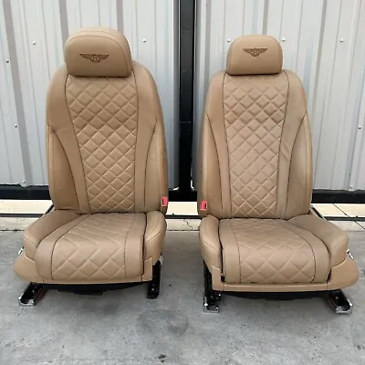 13-18 Bentley Flying Spur Front Seat Pair Diamond Stitch Heated & Ventilated Oem • $2199.99