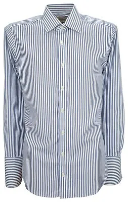£18.99 • Buy Ex Store Mens Pure Cotton Slim Fit Double Cuff Shirt Blue 16