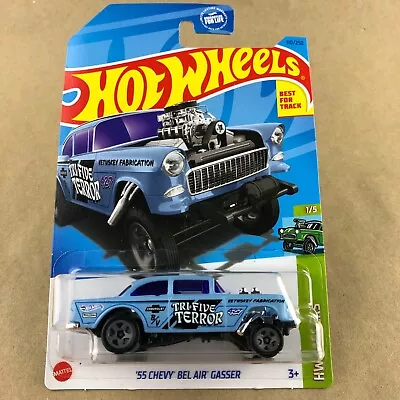 Hot Wheels '55 Chevy Bel Air Gasser Blue 110/250 1:64 Diecast Car Gassers 2023 • $2.99