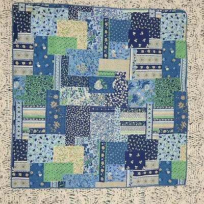 6 Vintage Blues Greens Patchwork Cloth Napkins  • $10