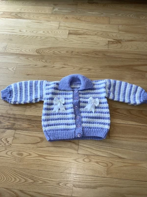 £10 • Buy Hand Knitted Cardigan Girls 1-2 Years 12-24 Months Clothes 
