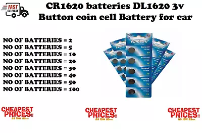 CR1620 Car Key Batteries CR1620 Alarm Remote Fob Batteries Enuicell UK • £21.99
