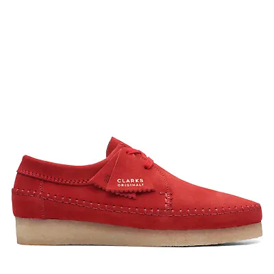 Clarks Weaver 26169441 Mens Red Suede Oxfords & Lace Ups Casual Shoes • $137.99